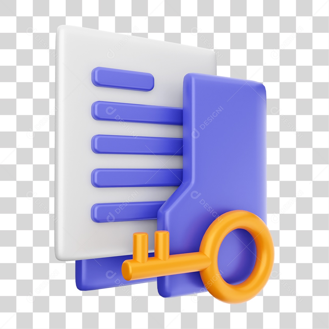 Elemento 3D Ícone Dados de Arquivo de Pasta PNG Transparente
