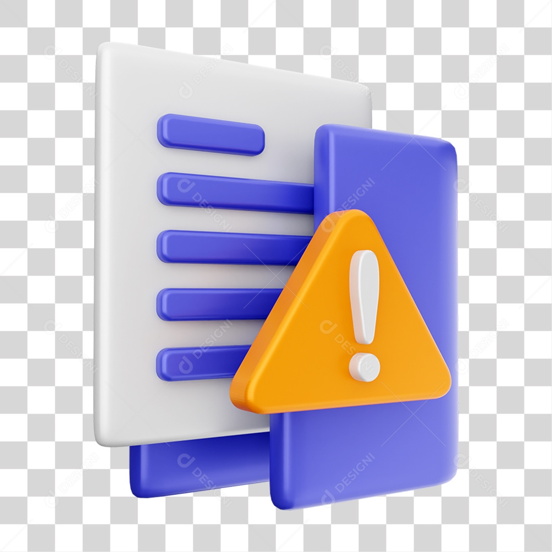 Elemento 3D Ícone Dados de Arquivo de Pasta PNG Transparente