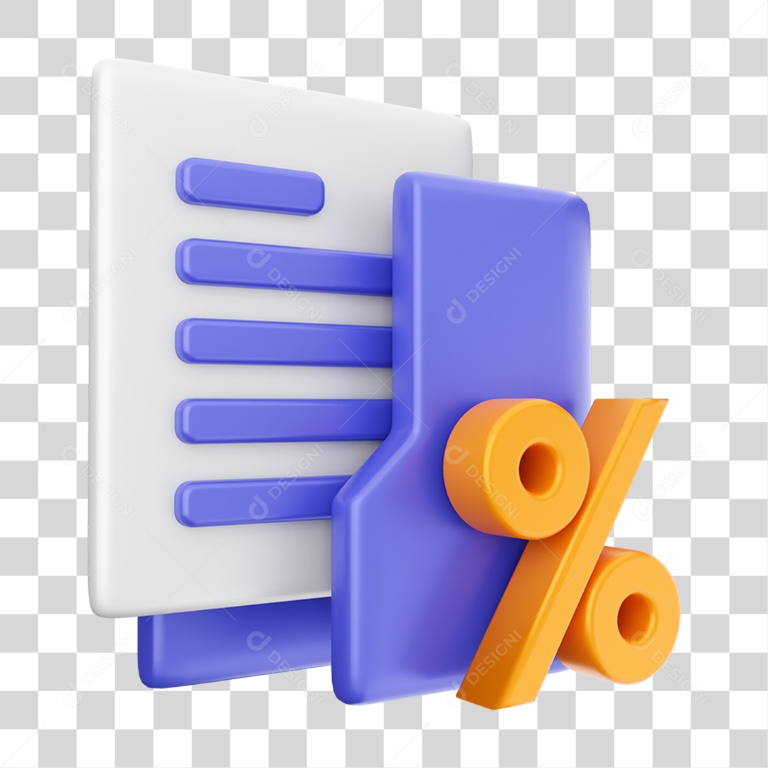 Elemento 3D Ícone Dados de Arquivo de Pasta PNG Transparente