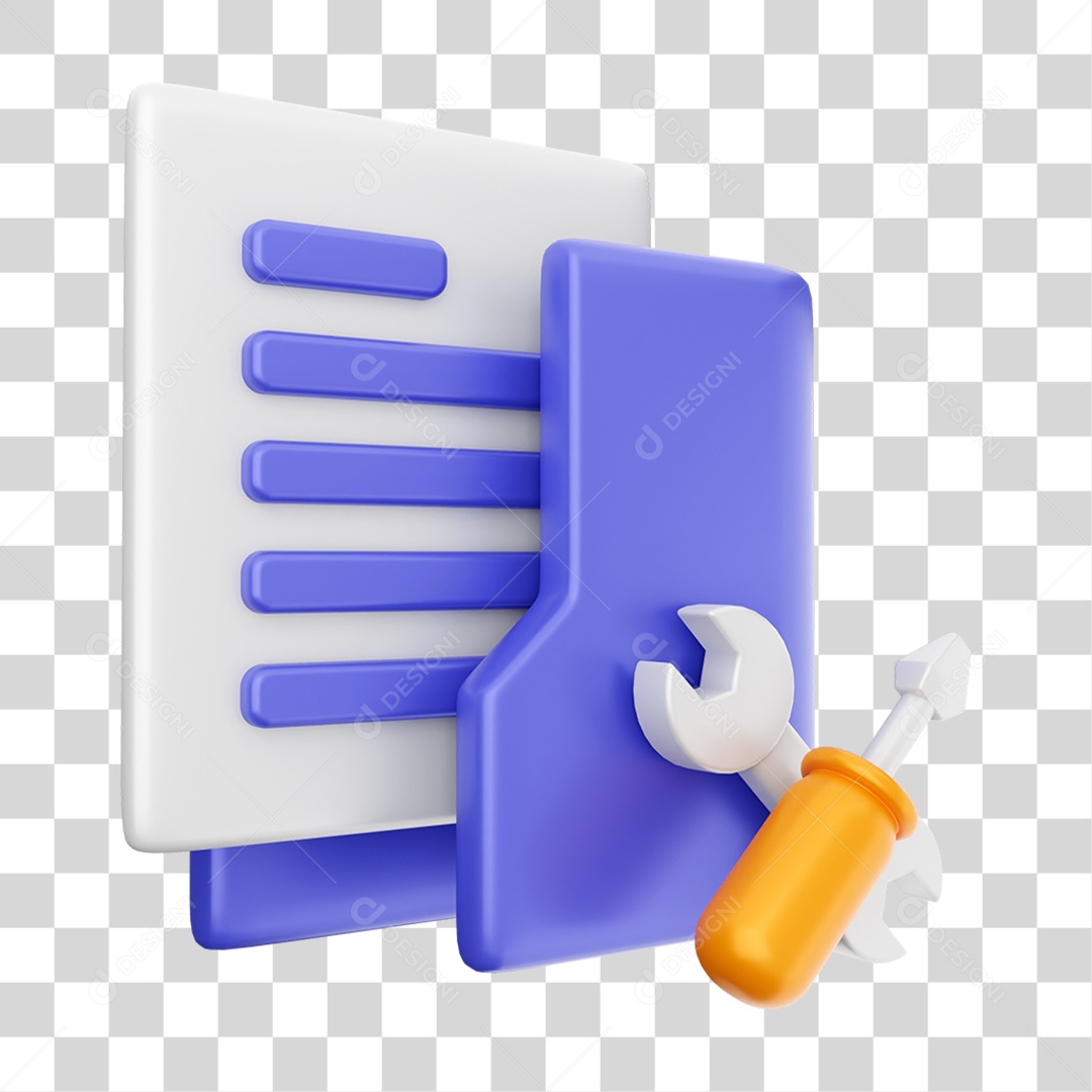 Elemento 3D Ícone Dados de Arquivo de Pasta PNG Transparente