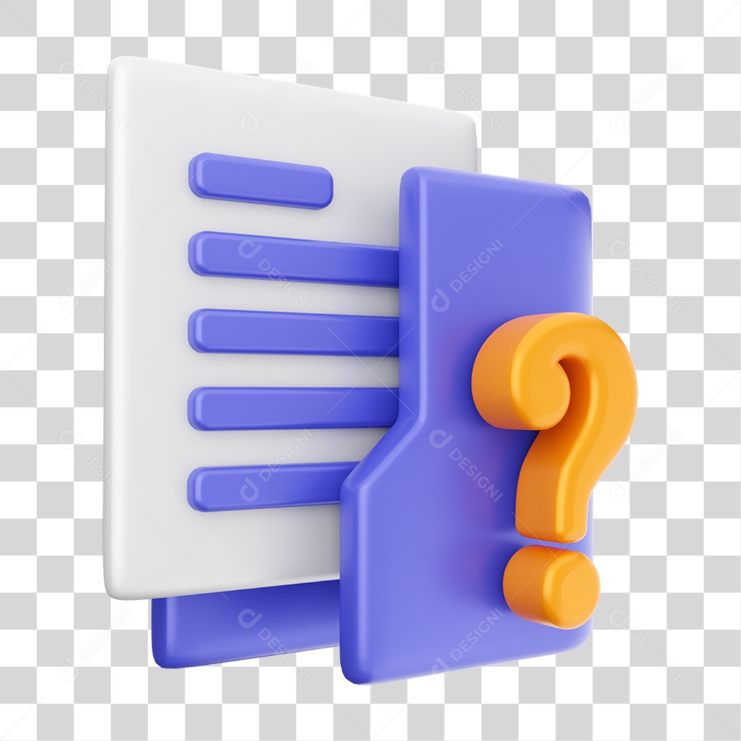 Elemento 3D Ícone Dados de Arquivo de Pasta PNG Transparente