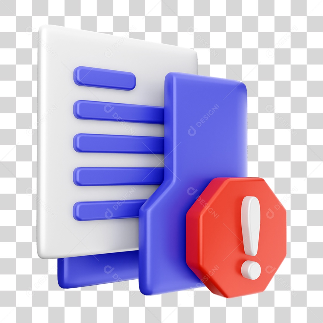 Elemento 3D Ícone Dados de Arquivo de Pasta PNG Transparente