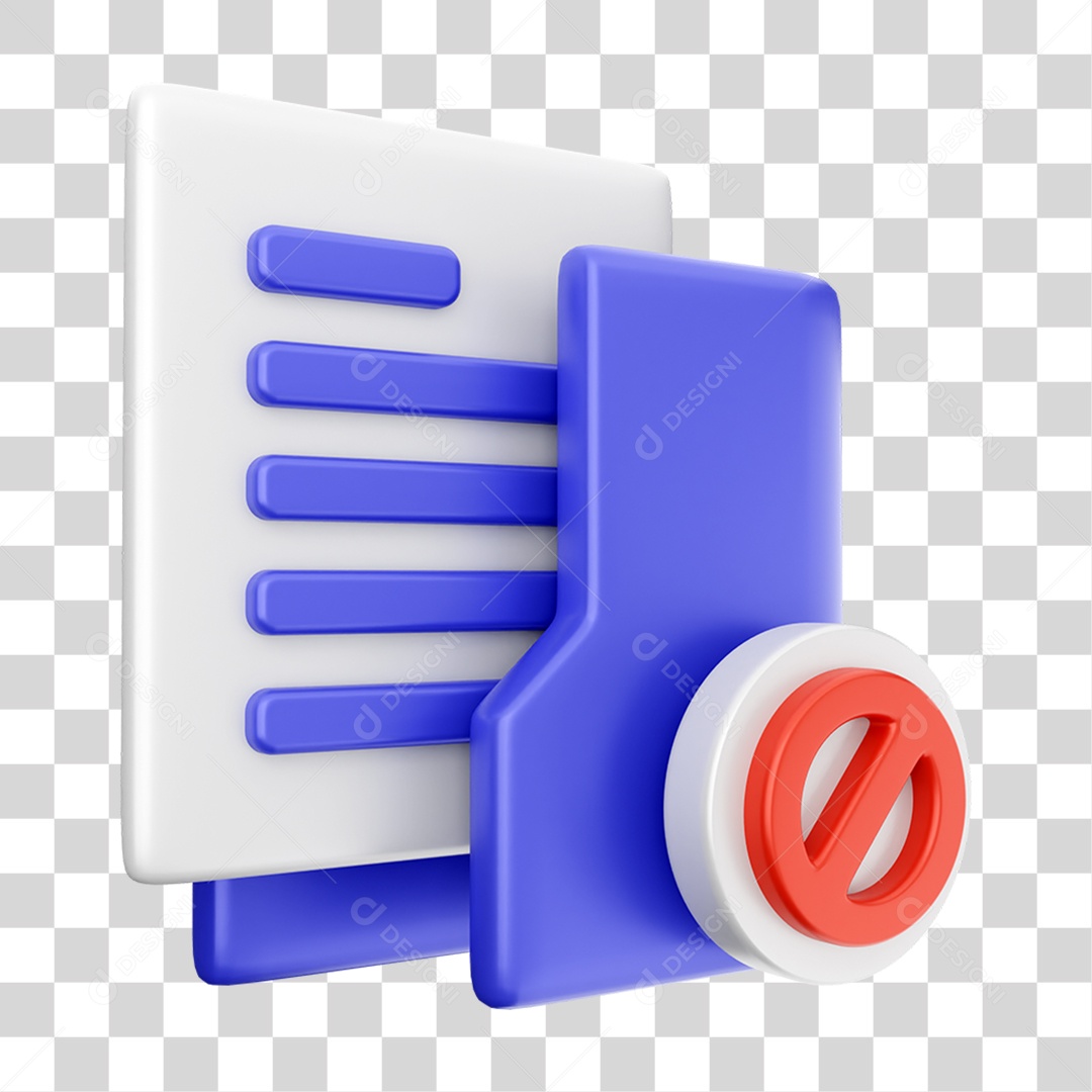 Elemento 3D Ícone Dados de Arquivo de Pasta PNG Transparente