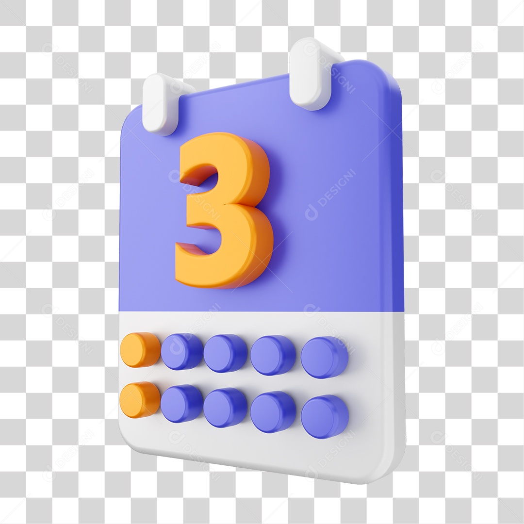 Elemento 3D Ícone Calendário PNG Transparente