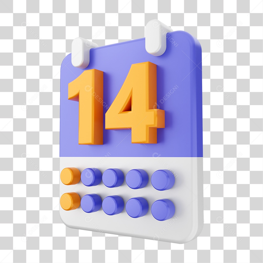 3D Element Icon PNG Calendar Transparent