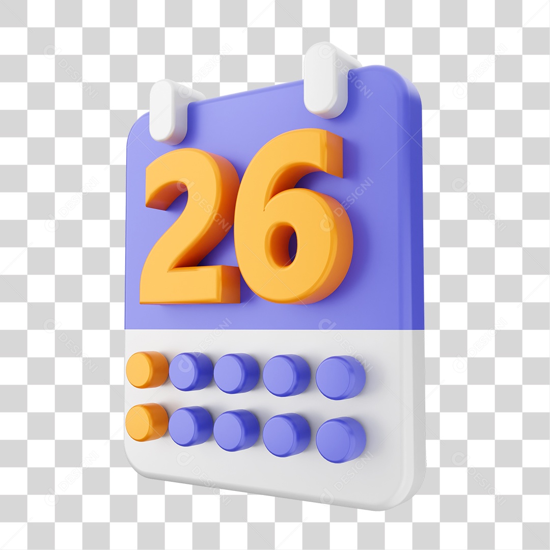 3D Element Icon PNG Calendar Transparent