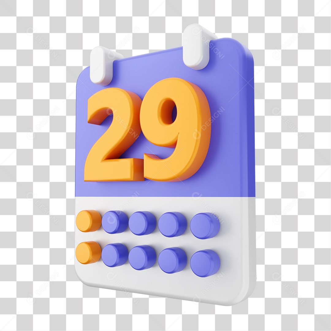 Elemento 3D Ícone Calendário PNG Transparente