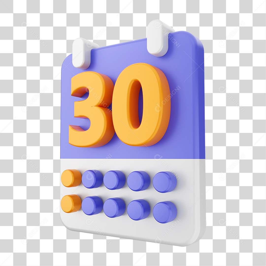 Elemento 3D Ícone Calendário PNG Transparente