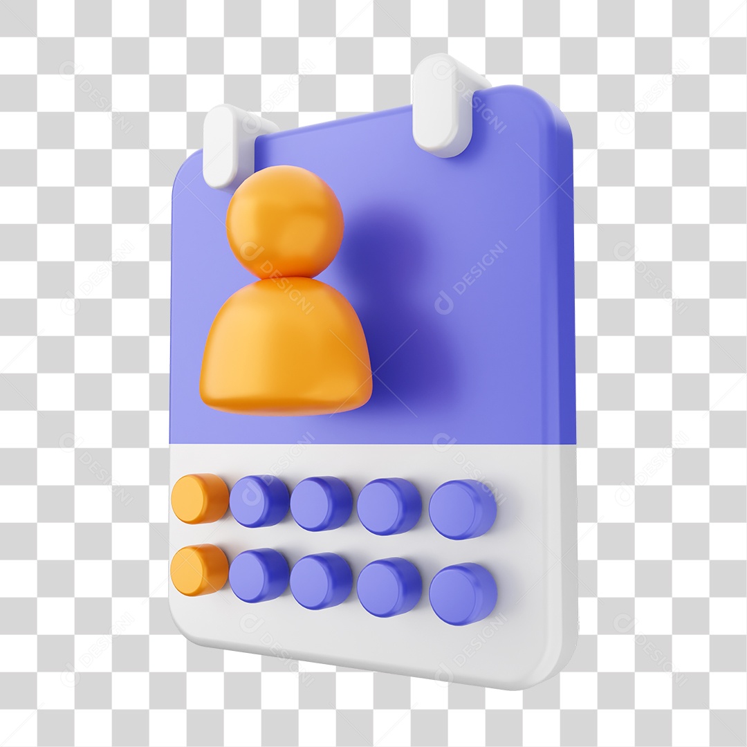 Elemento 3D Ícone Calendário PNG Transparente