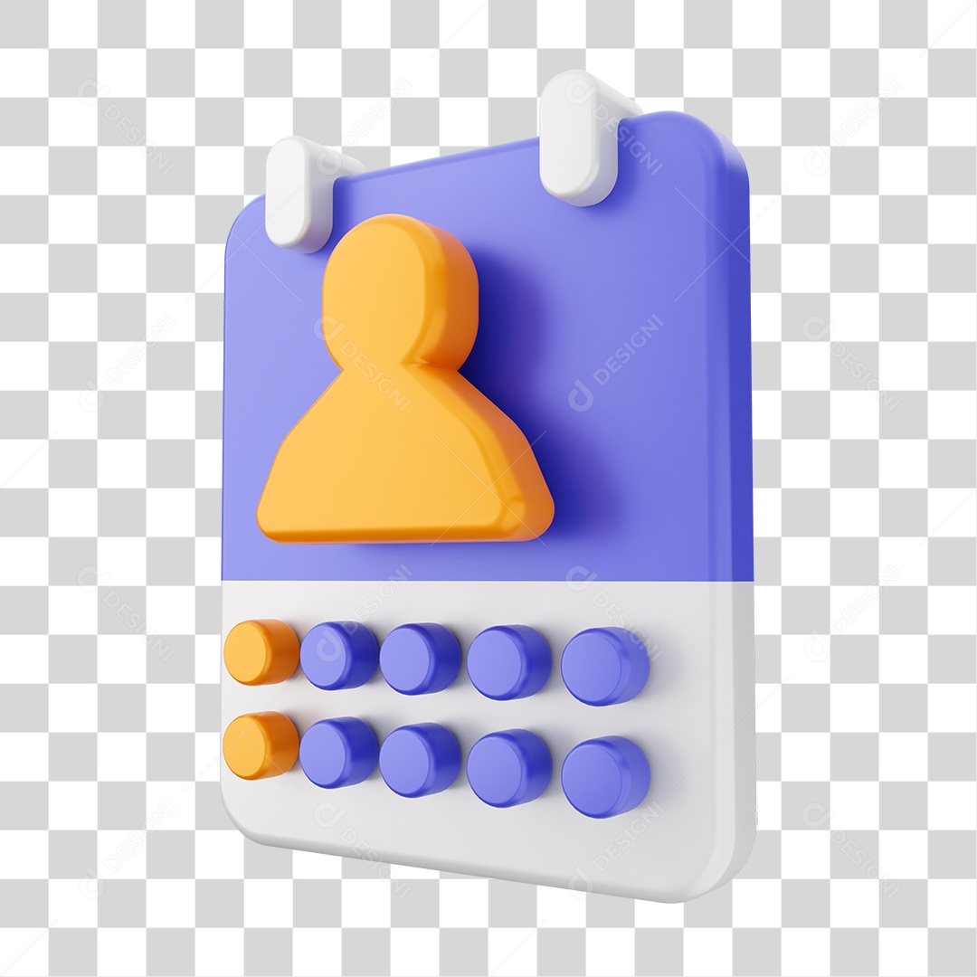 Elemento 3D Ícone Calendário PNG Transparente