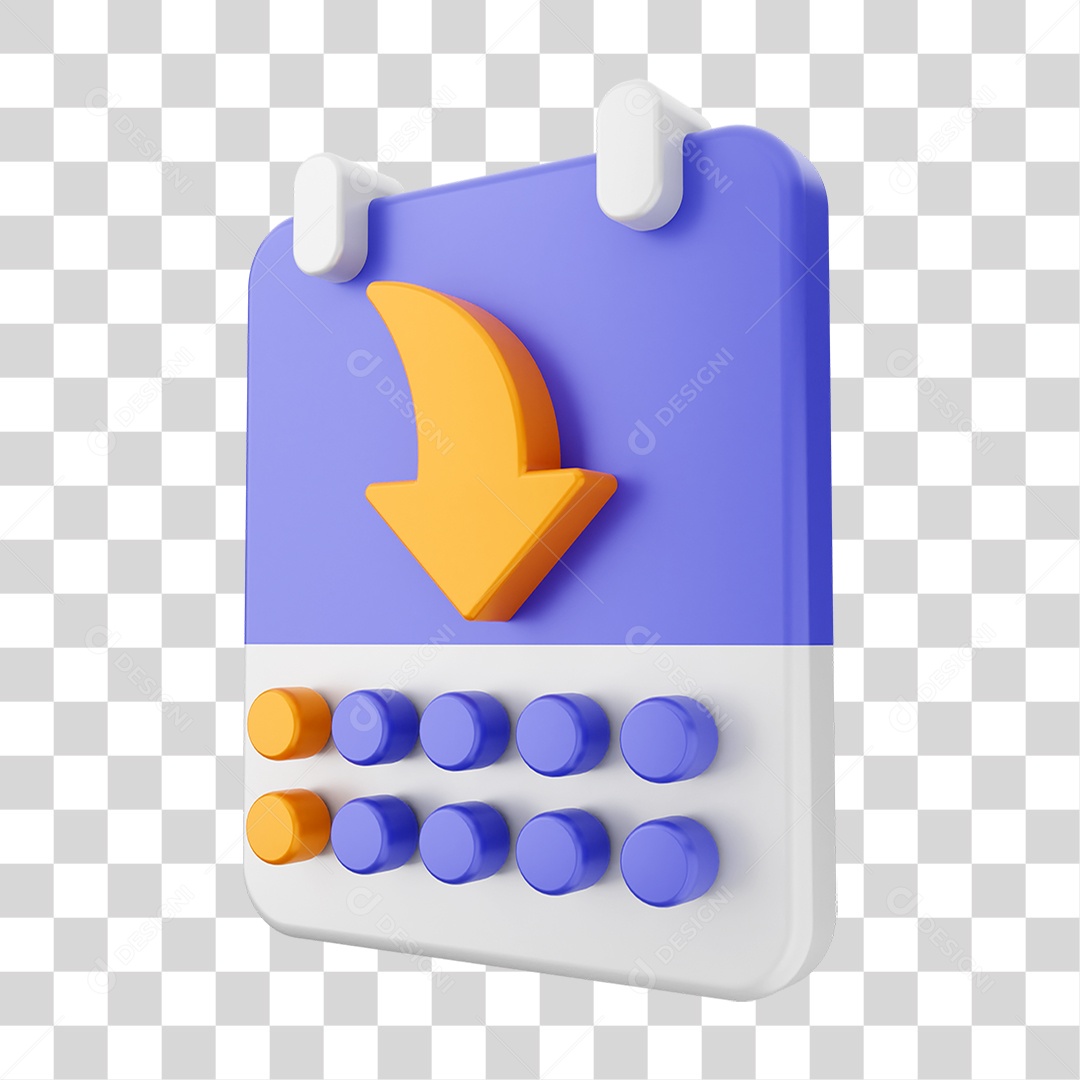 Elemento 3D Ícone Calendário PNG Transparente