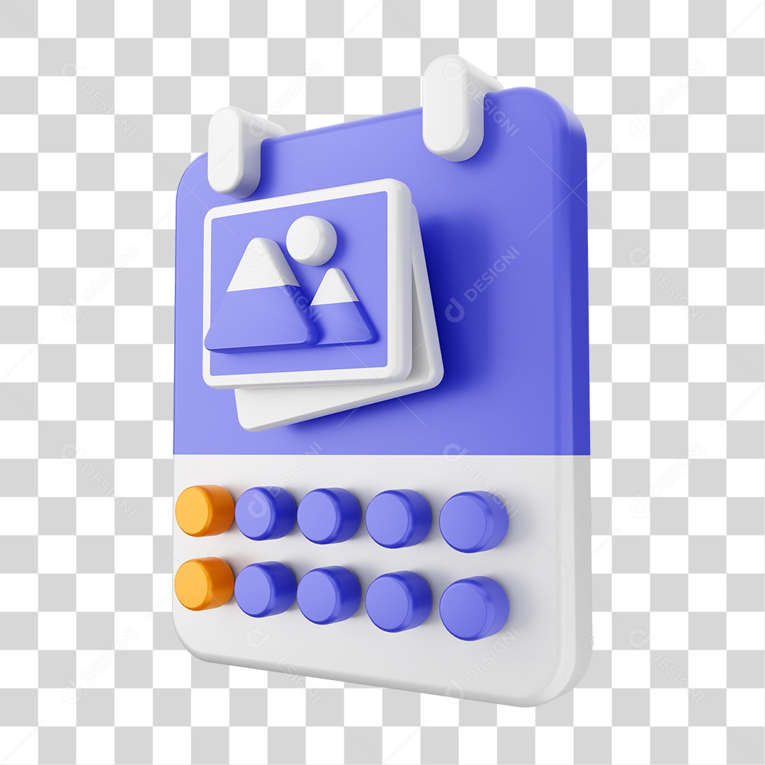 Elemento 3D Ícone Calendário PNG Transparente