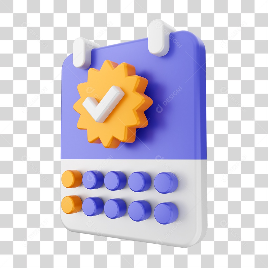 Elemento 3D Ícone Calendário PNG Transparente