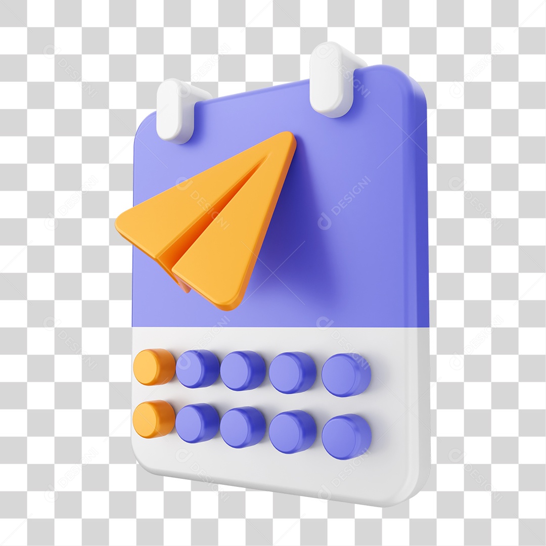 Elemento 3D Ícone Calendário PNG Transparente