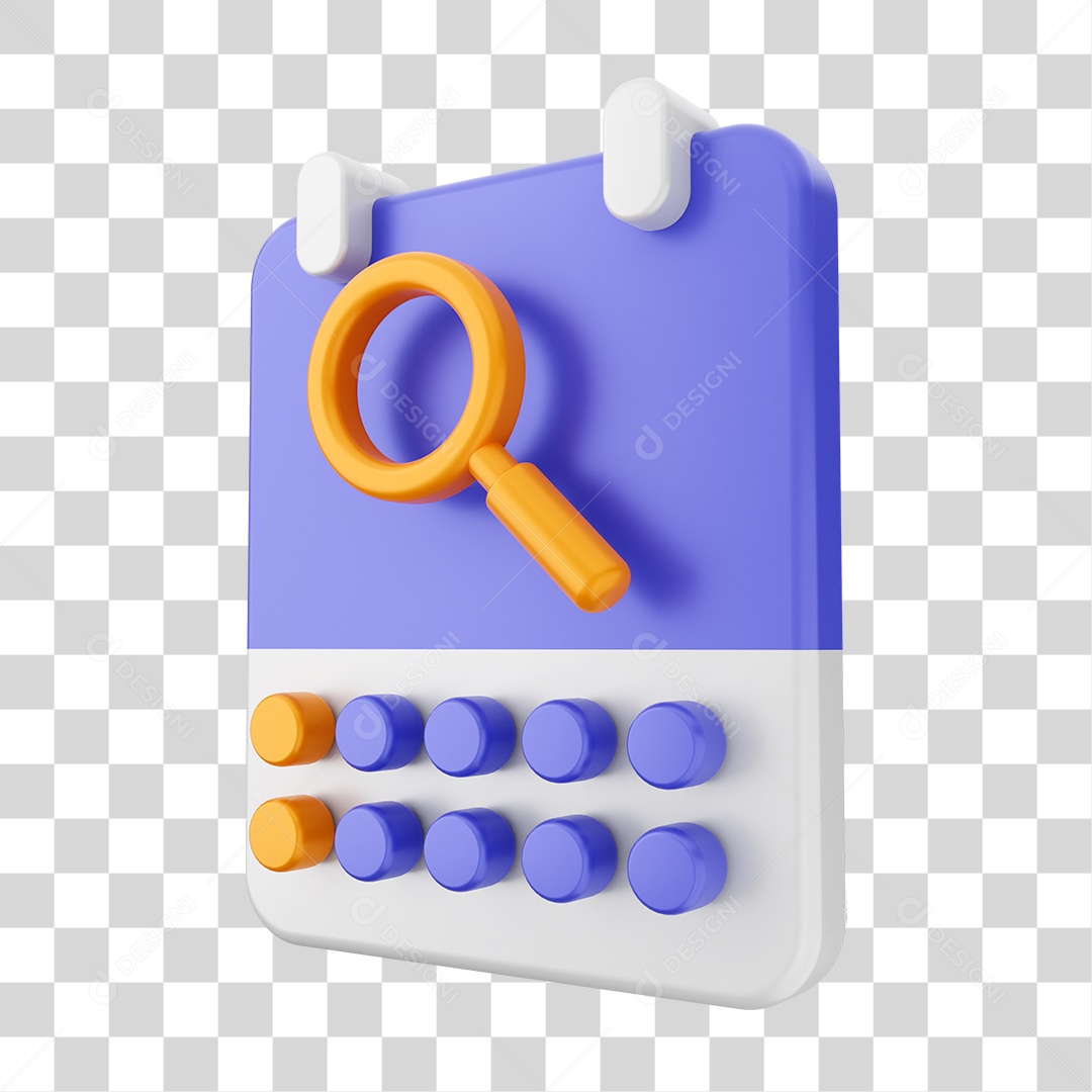 Elemento 3D Ícone Calendário PNG Transparente