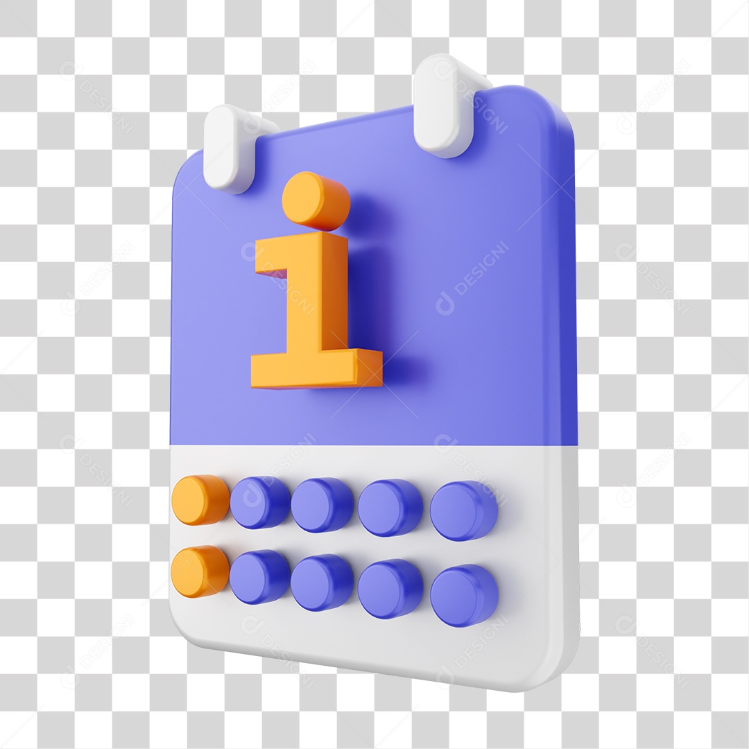 Elemento 3D Ícone Calendário PNG Transparente