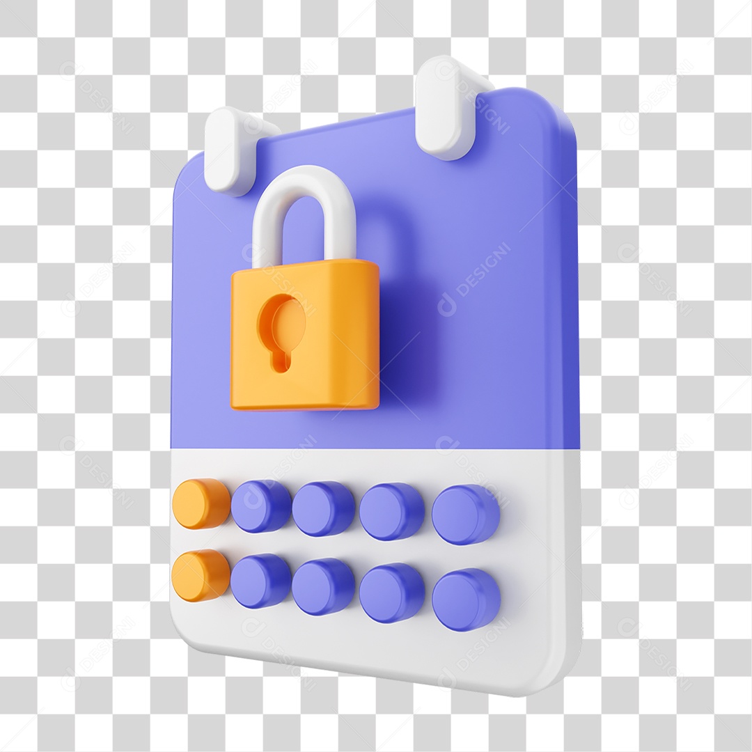 Elemento 3D Ícone Calendário PNG Transparente