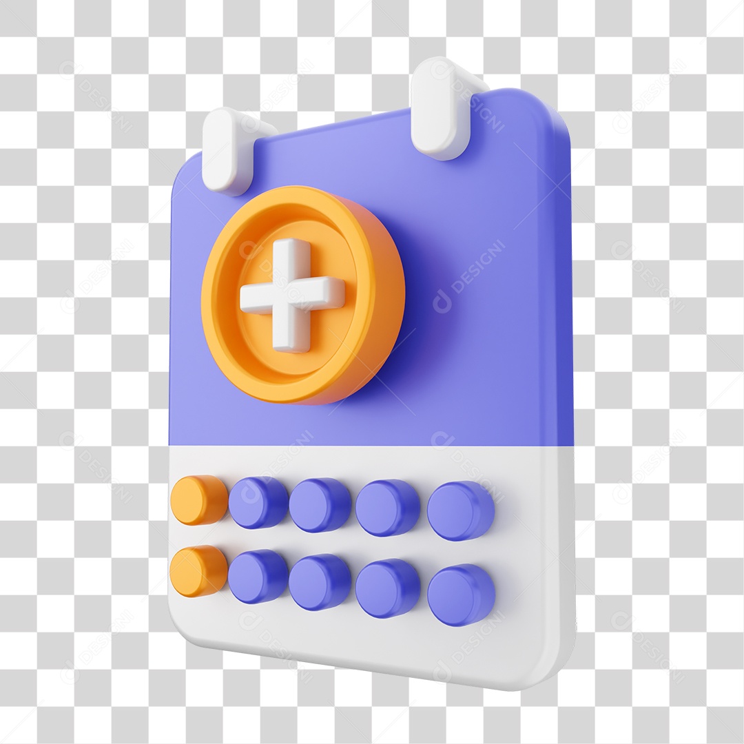 Elemento 3D Ícone Calendário PNG Transparente