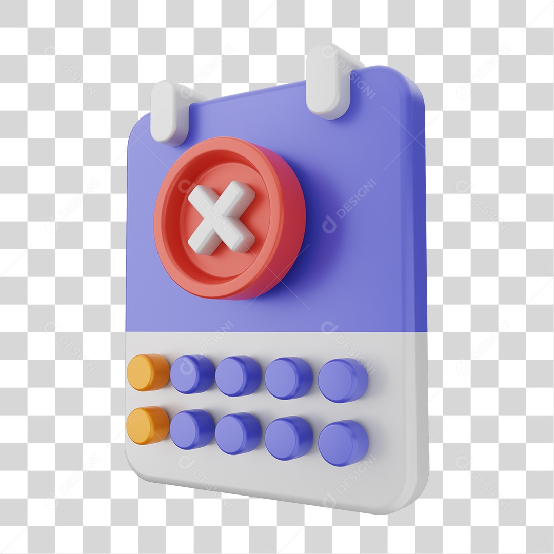 Elemento 3D Ícone Calendário PNG Transparente