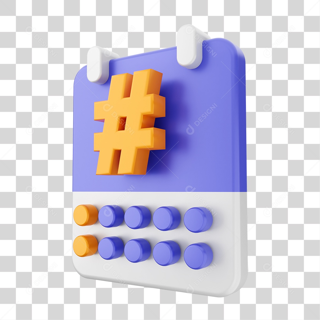 Elemento 3D Ícone Calendário PNG Transparente