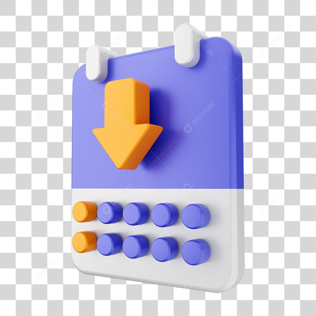 Elemento 3D Ícone Calendário PNG Transparente