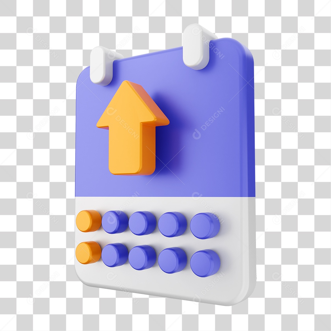 Elemento 3D Ícone Calendário PNG Transparente