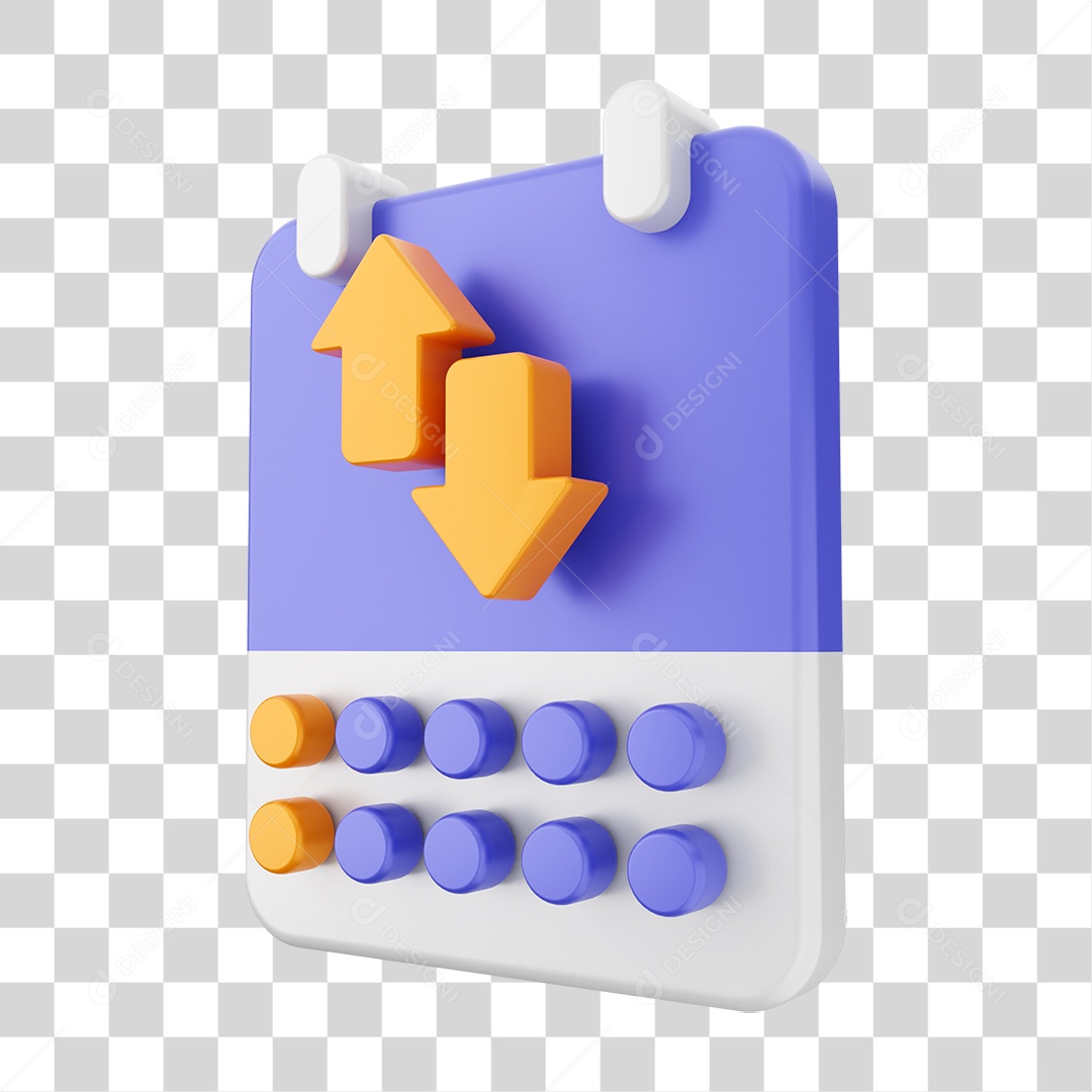 Elemento 3D Ícone Calendário PNG Transparente