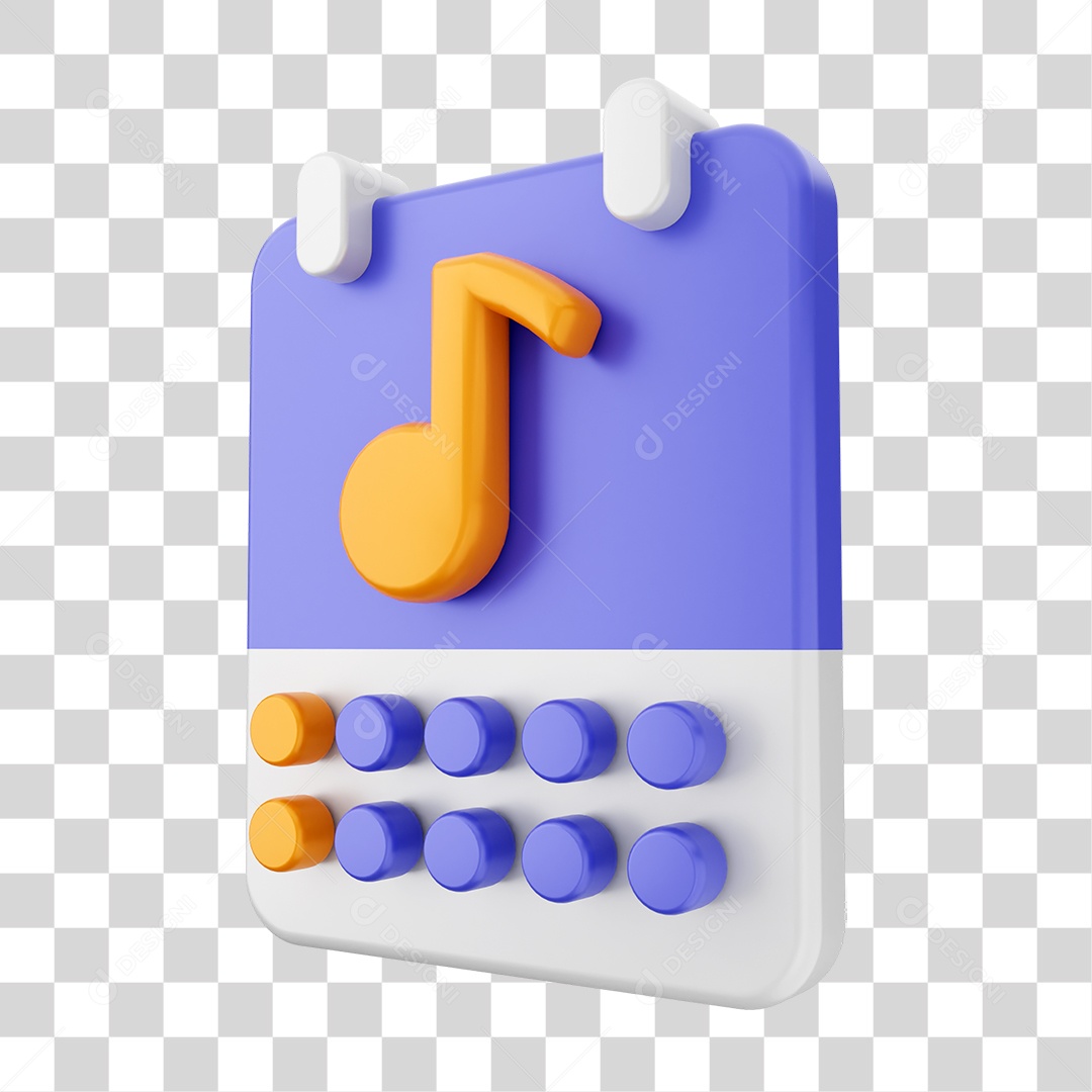 Elemento 3D Ícone Calendário PNG Transparente