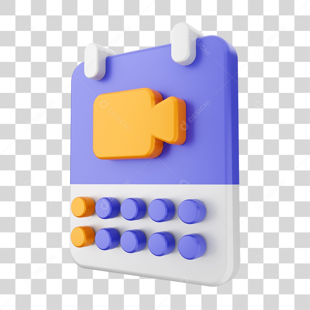 Elemento 3D Ícone Calendário PNG Transparente