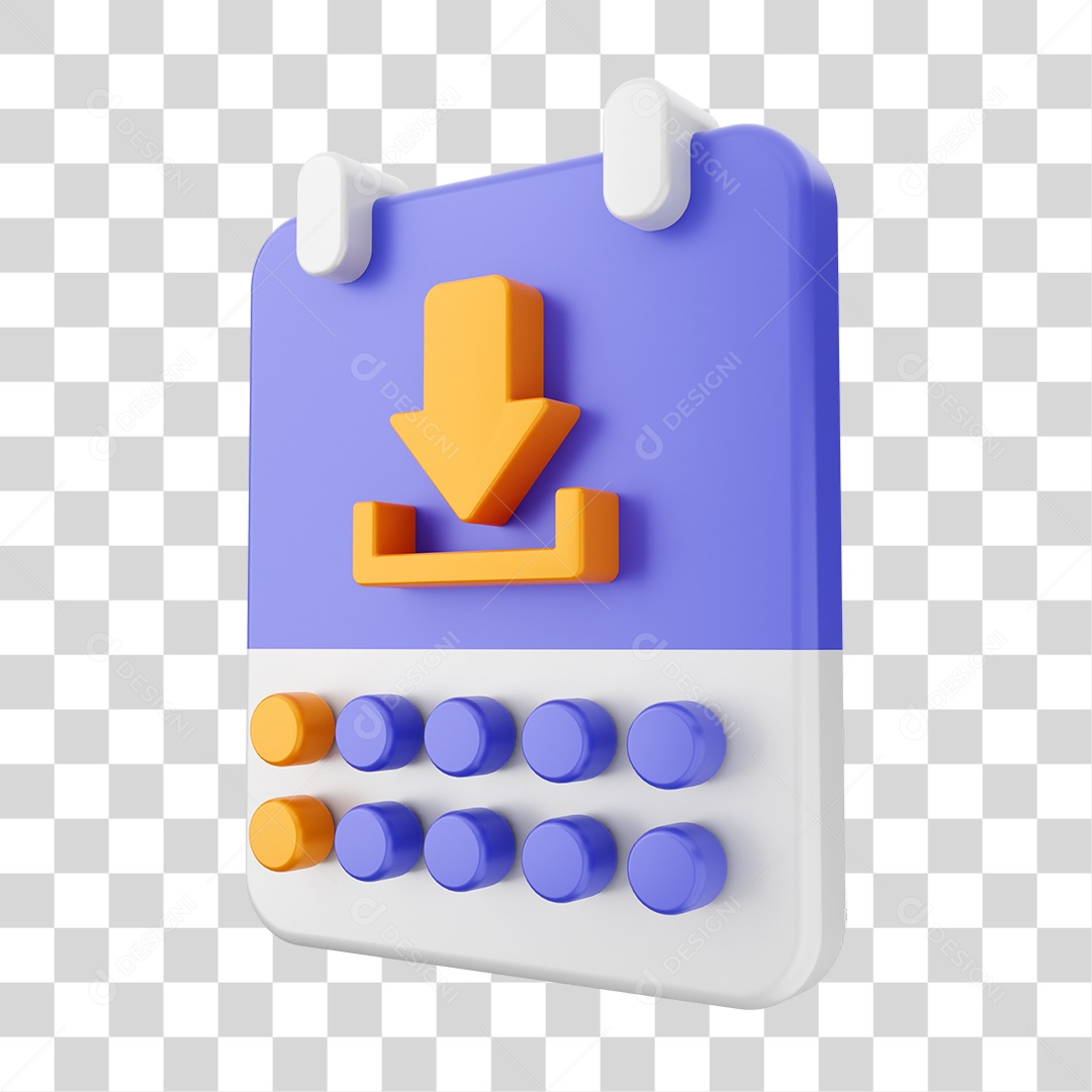 Elemento 3D Ícone Calendário PNG Transparente