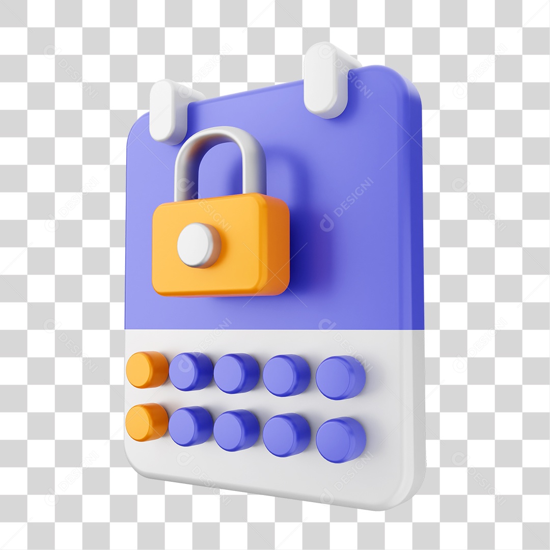 Elemento 3D Ícone Calendário PNG Transparente
