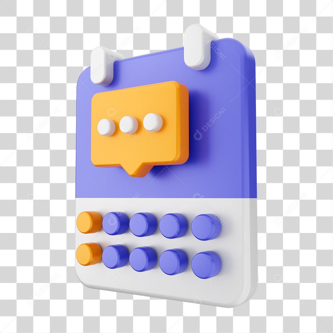 Elemento 3D Ícone Calendário PNG Transparente