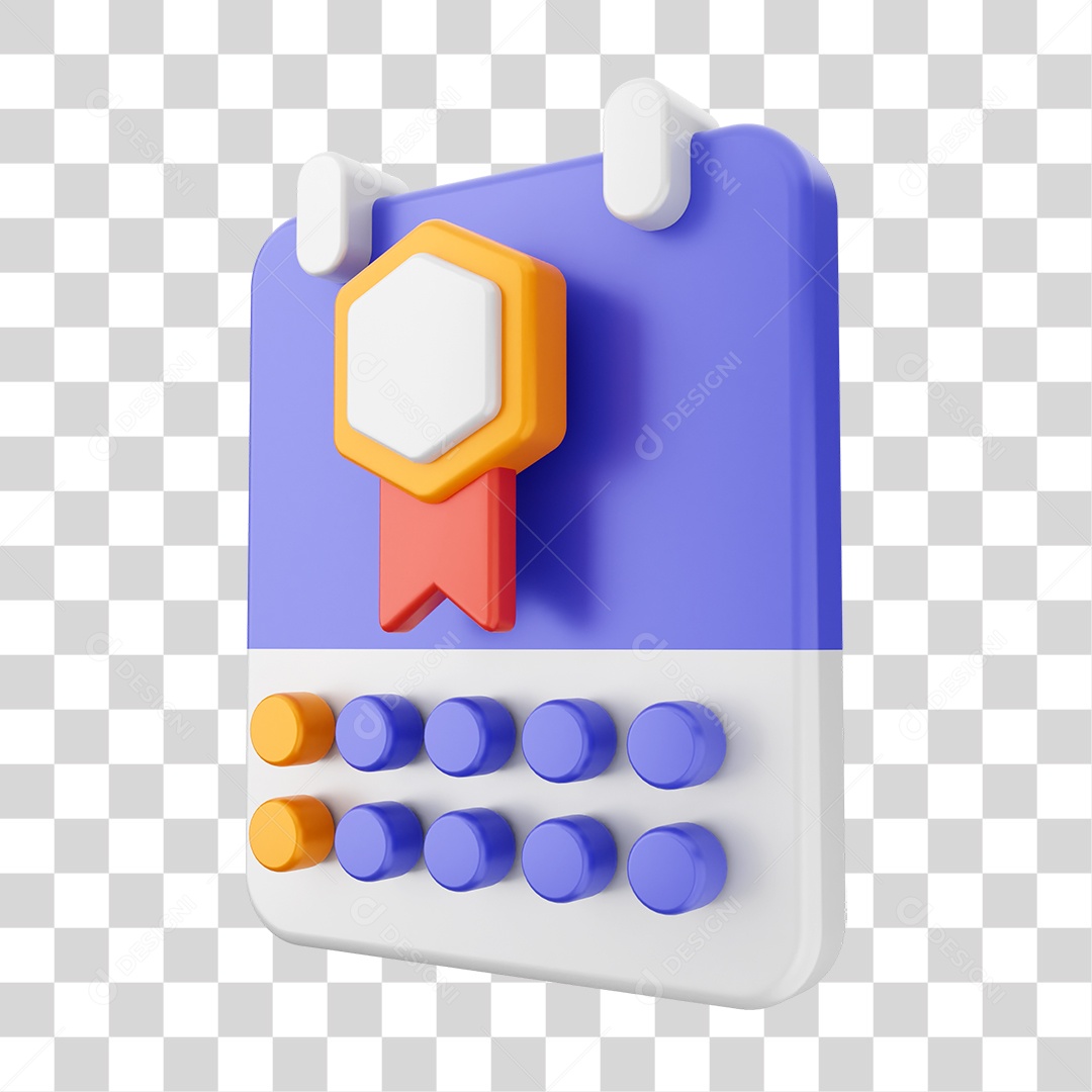 Elemento 3D Ícone Calendário PNG Transparente