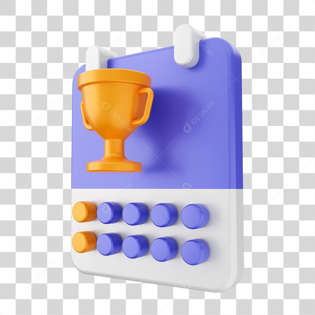 Elemento 3D Ícone Calendário PNG Transparente