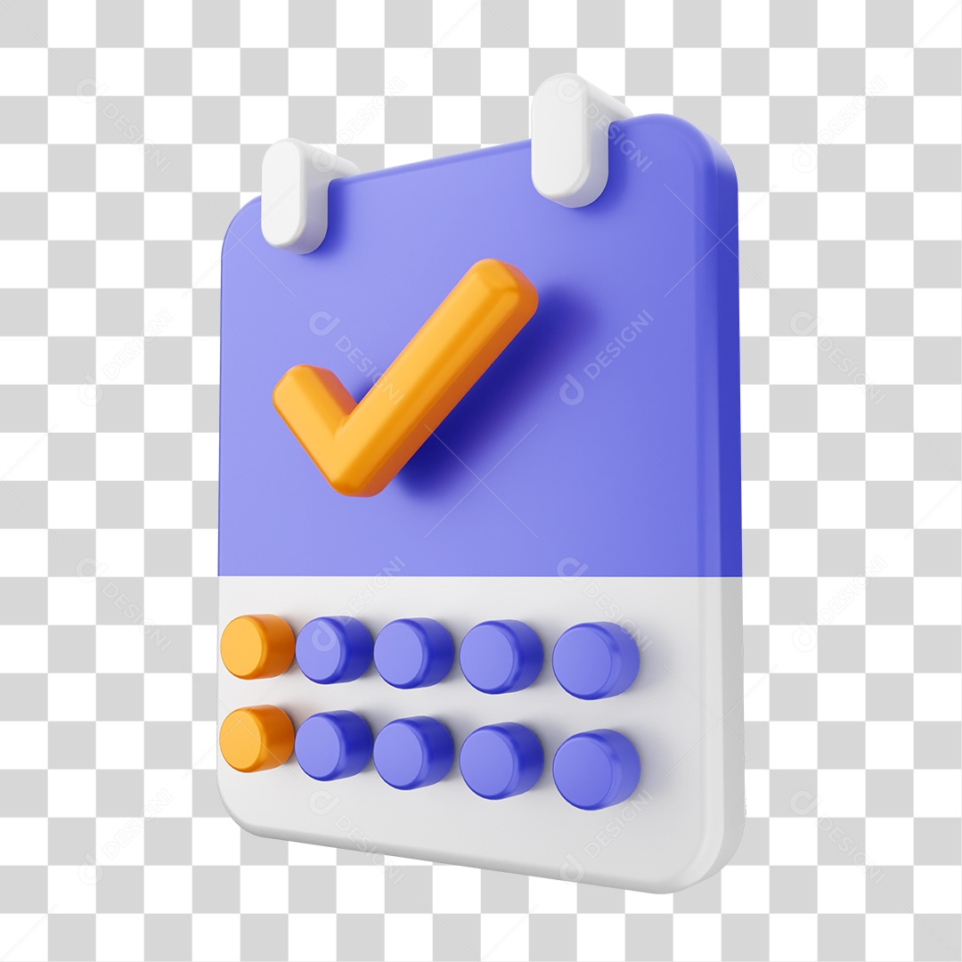 Elemento 3D Ícone Calendário PNG Transparente