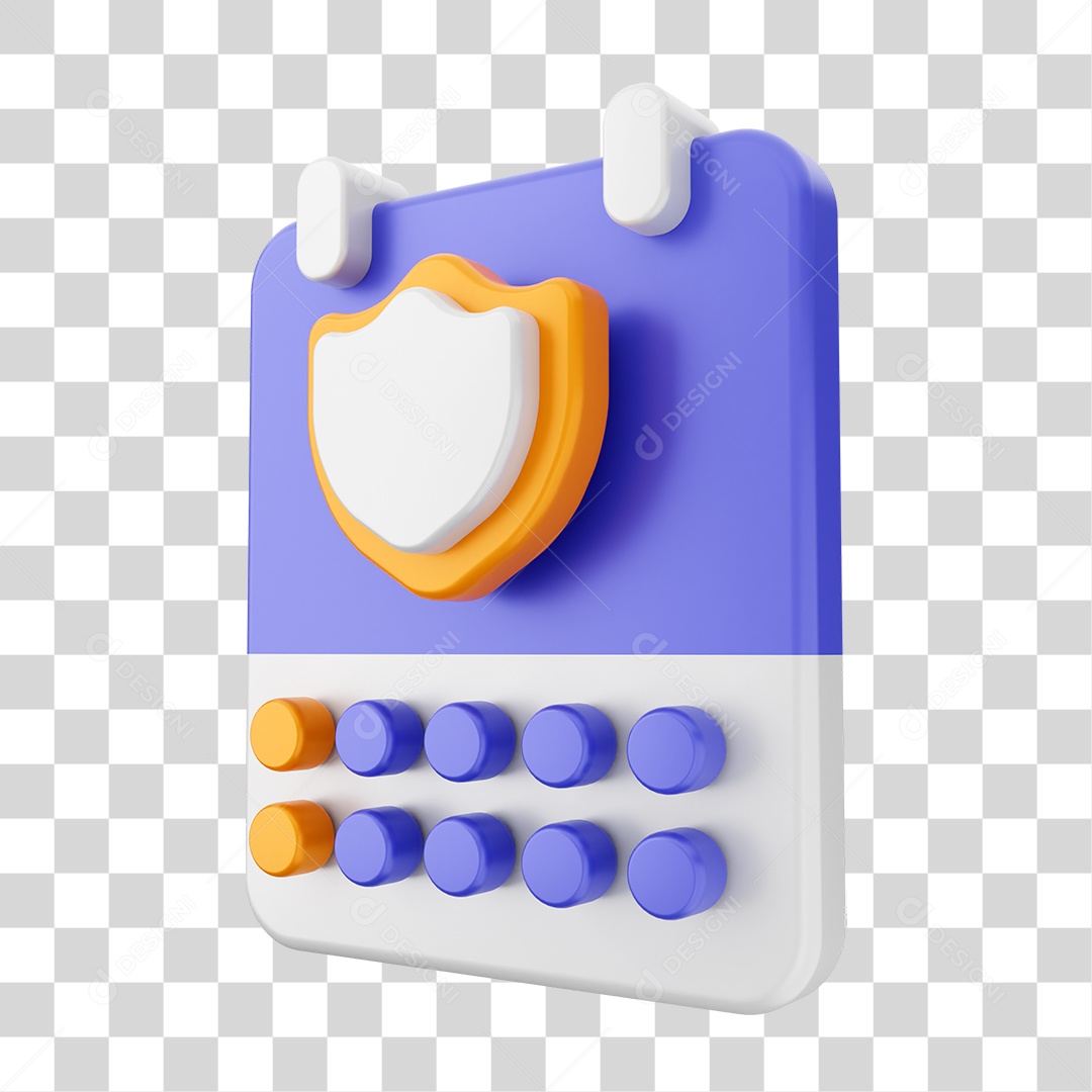 Elemento 3D Ícone Calendário PNG Transparente