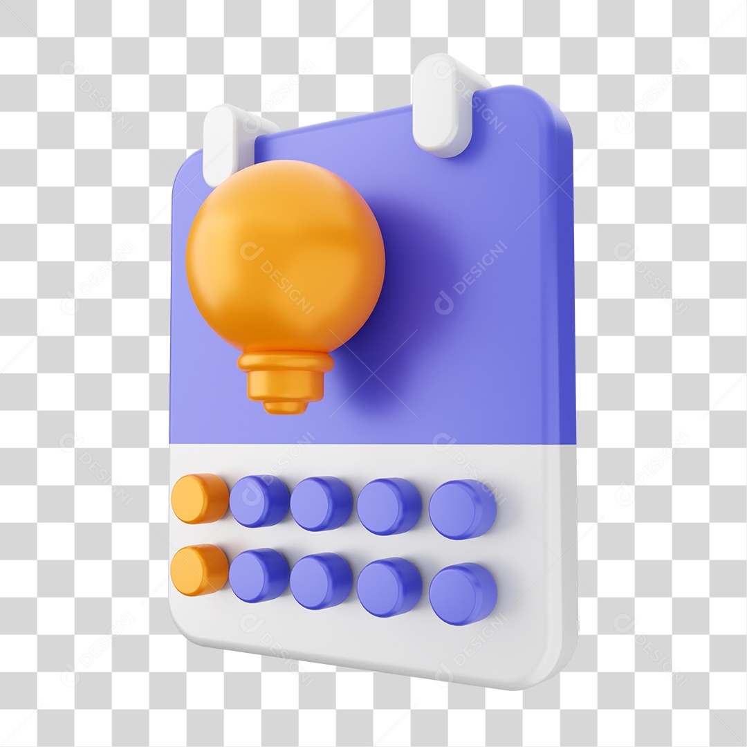 Elemento 3D Ícone Calendário PNG Transparente