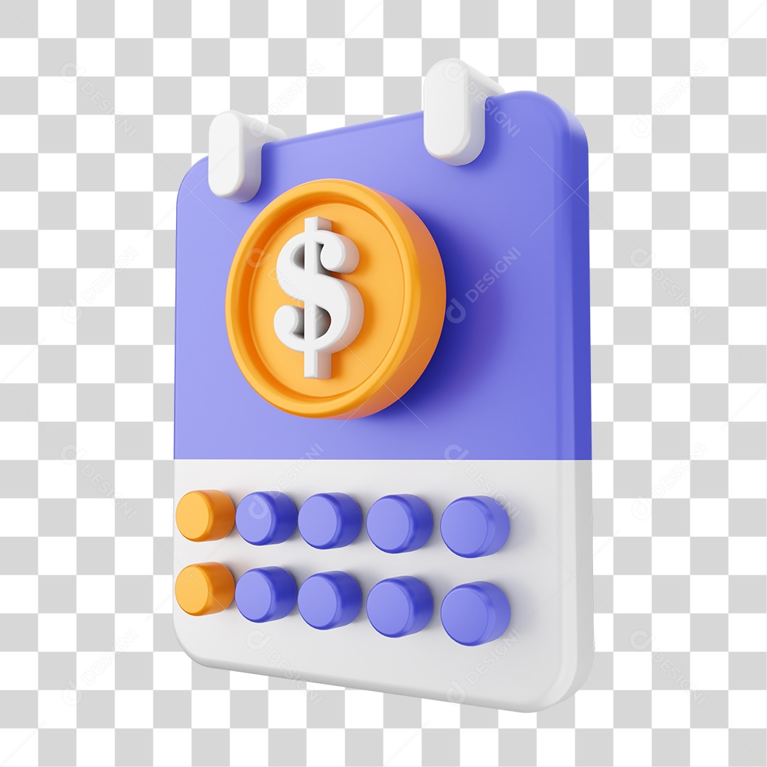 Elemento 3D Ícone Calendário PNG Transparente