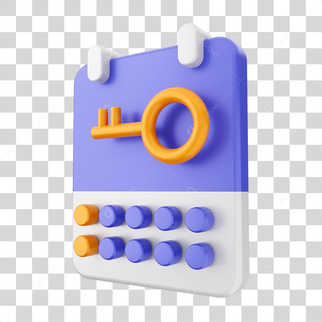 Elemento 3D Ícone Calendário PNG Transparente