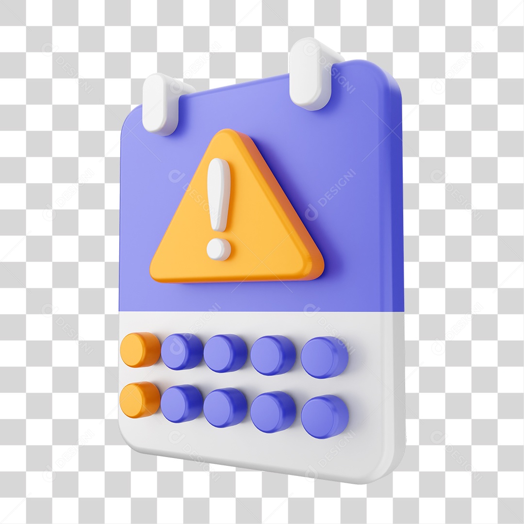 Elemento 3D Ícone Calendário PNG Transparente