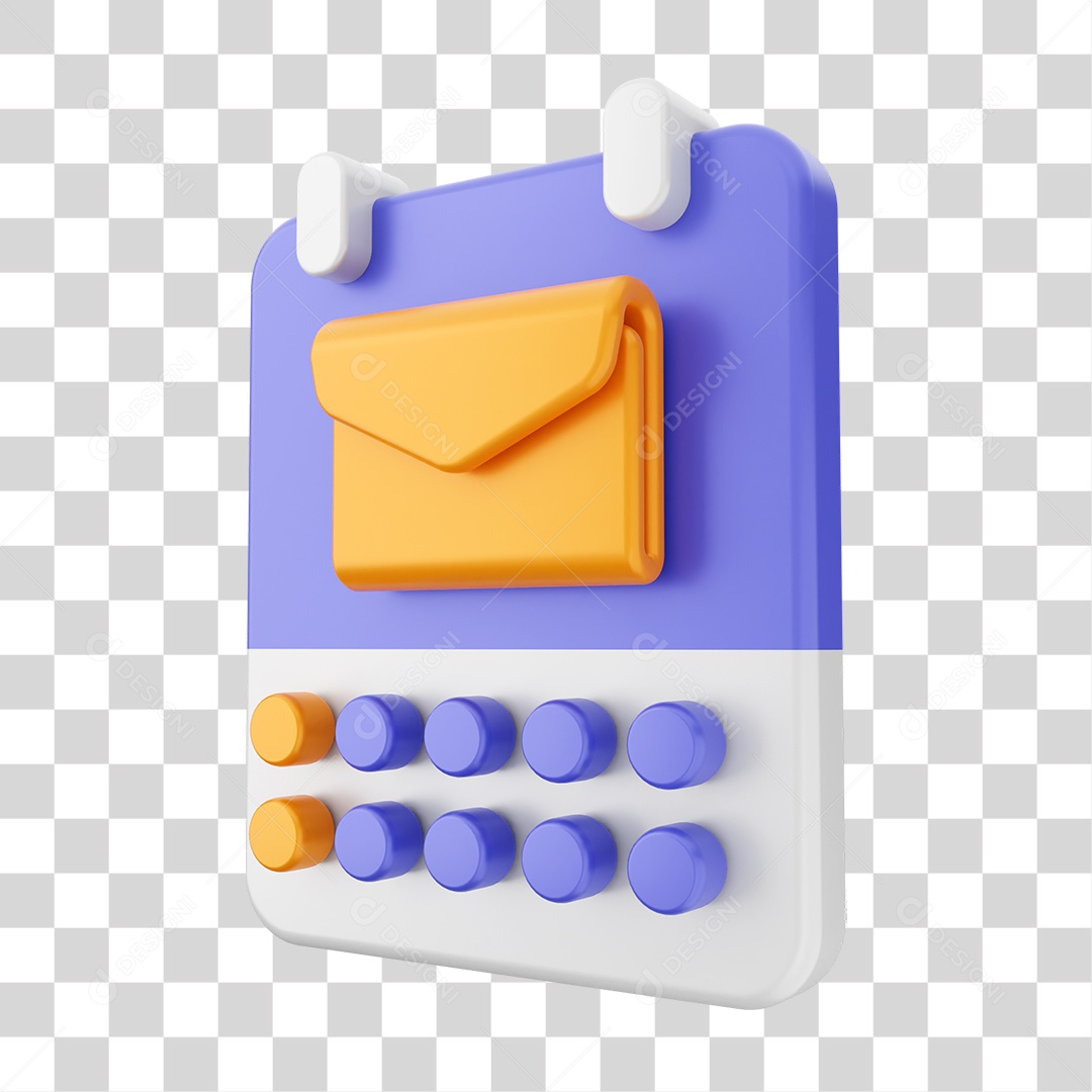 Elemento 3D Ícone Calendário PNG Transparente