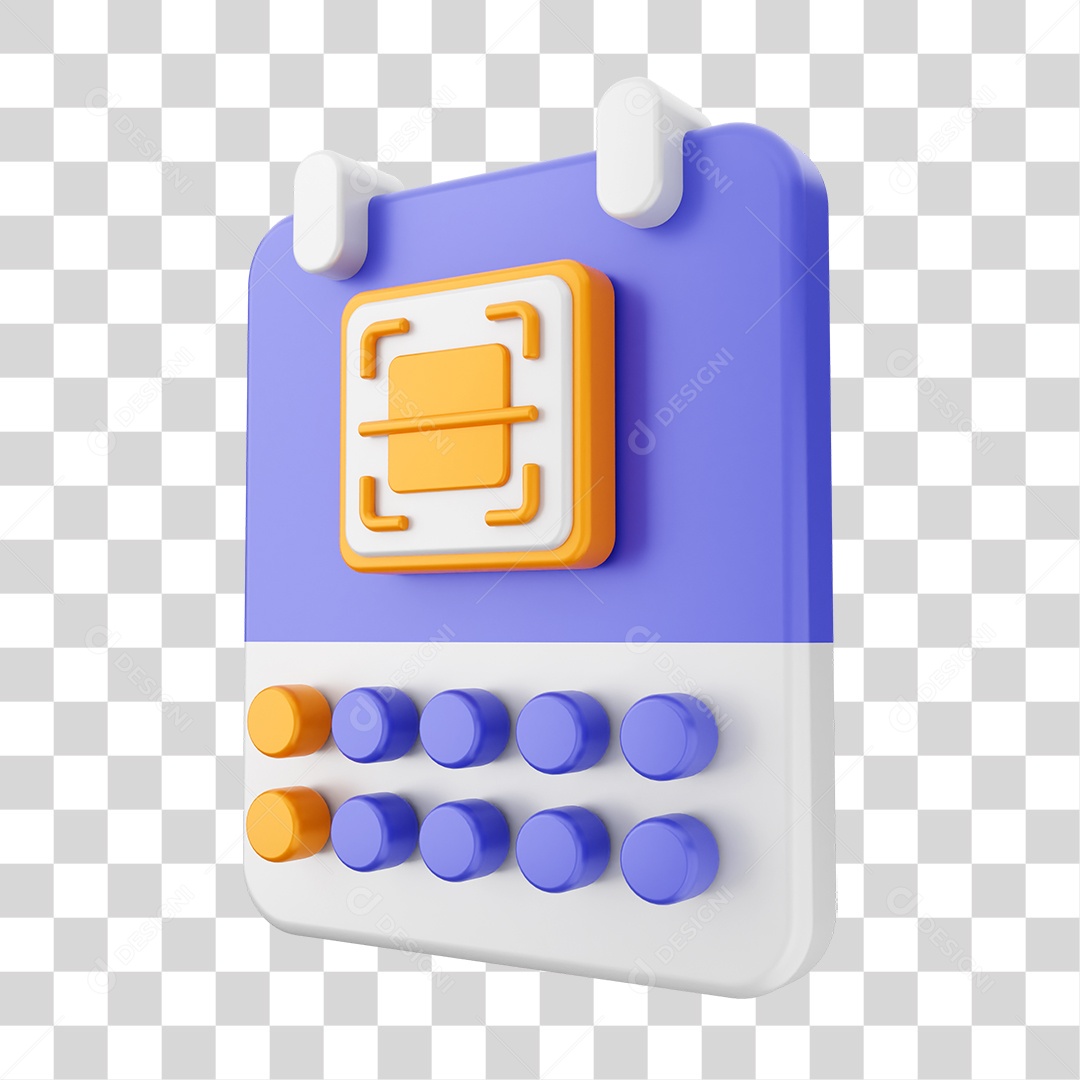 Elemento 3D Ícone Calendário PNG Transparente