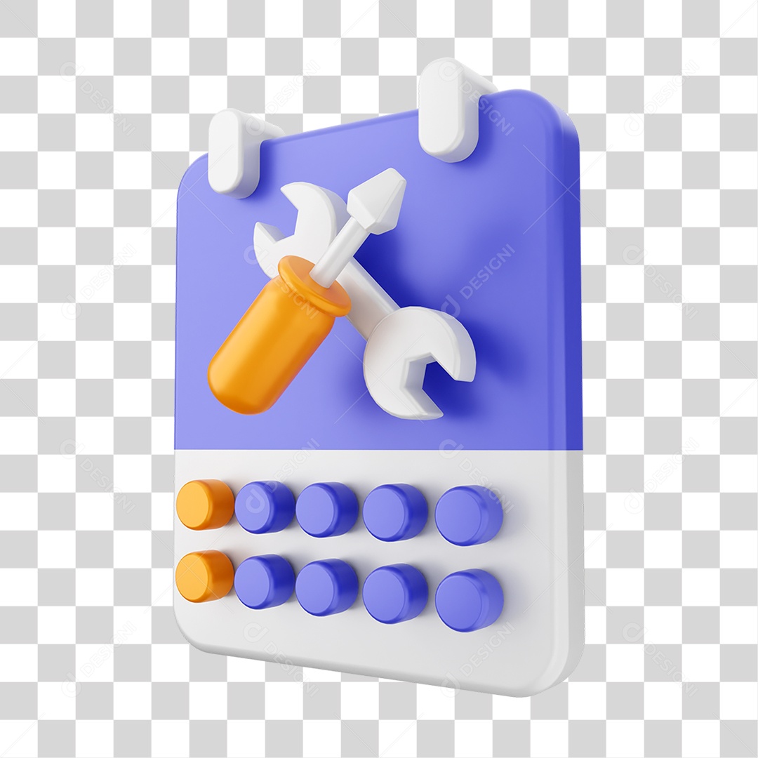 Elemento 3D Ícone Calendário PNG Transparente