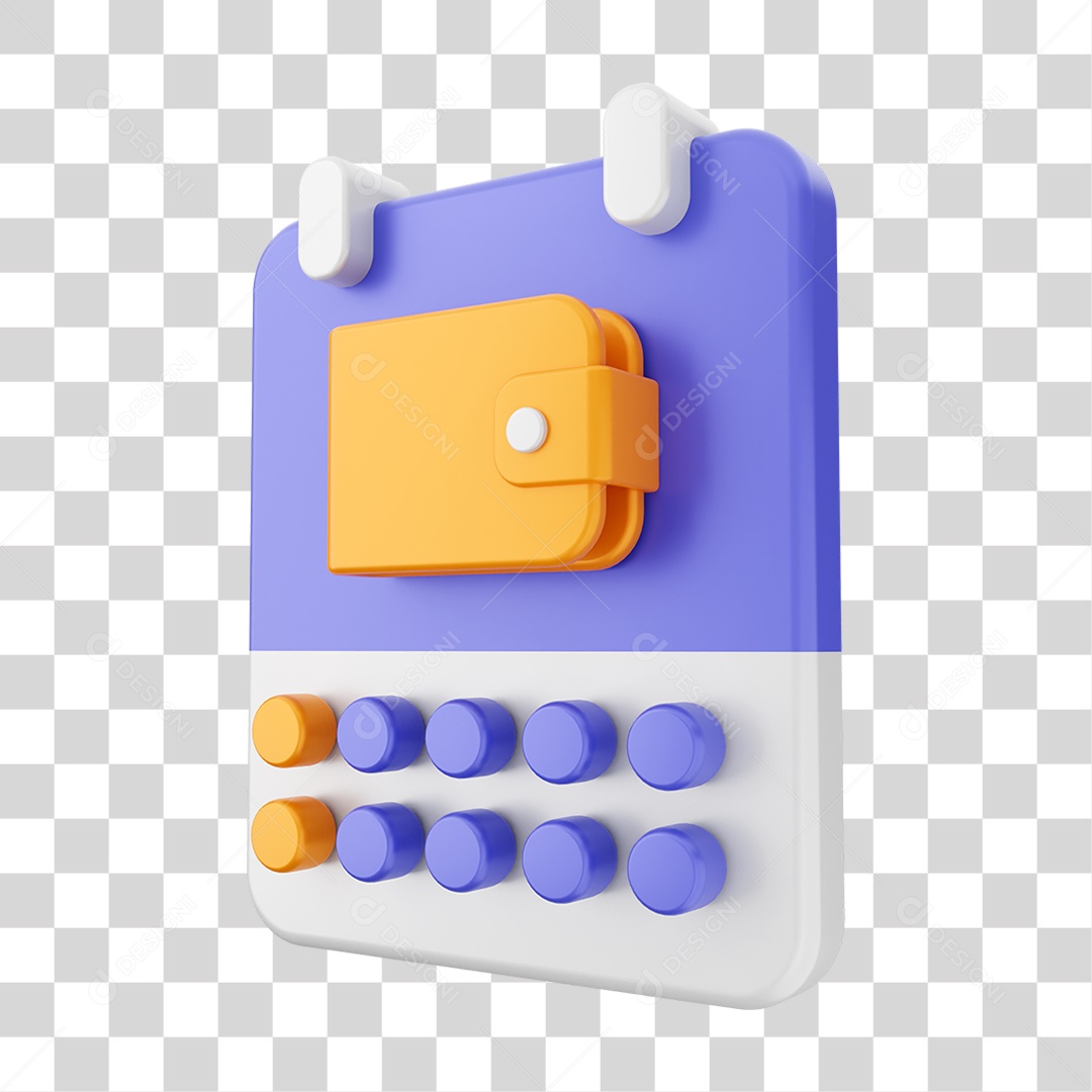 Elemento 3D Ícone Calendário PNG Transparente