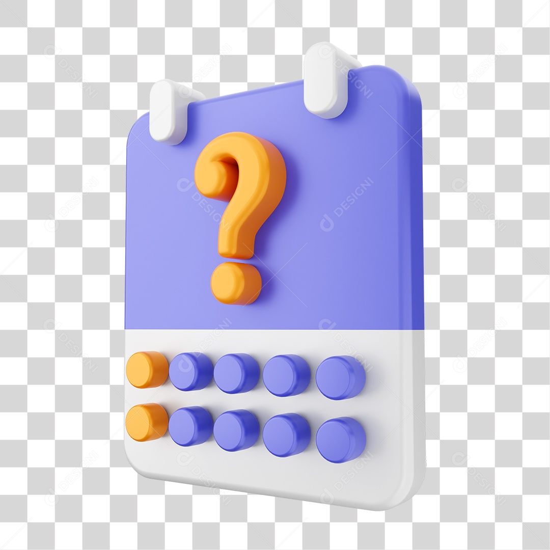 Elemento 3D Ícone Calendário PNG Transparente