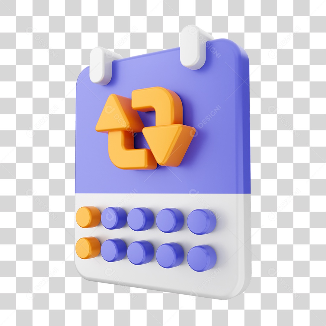Elemento 3D Ícone Calendário PNG Transparente