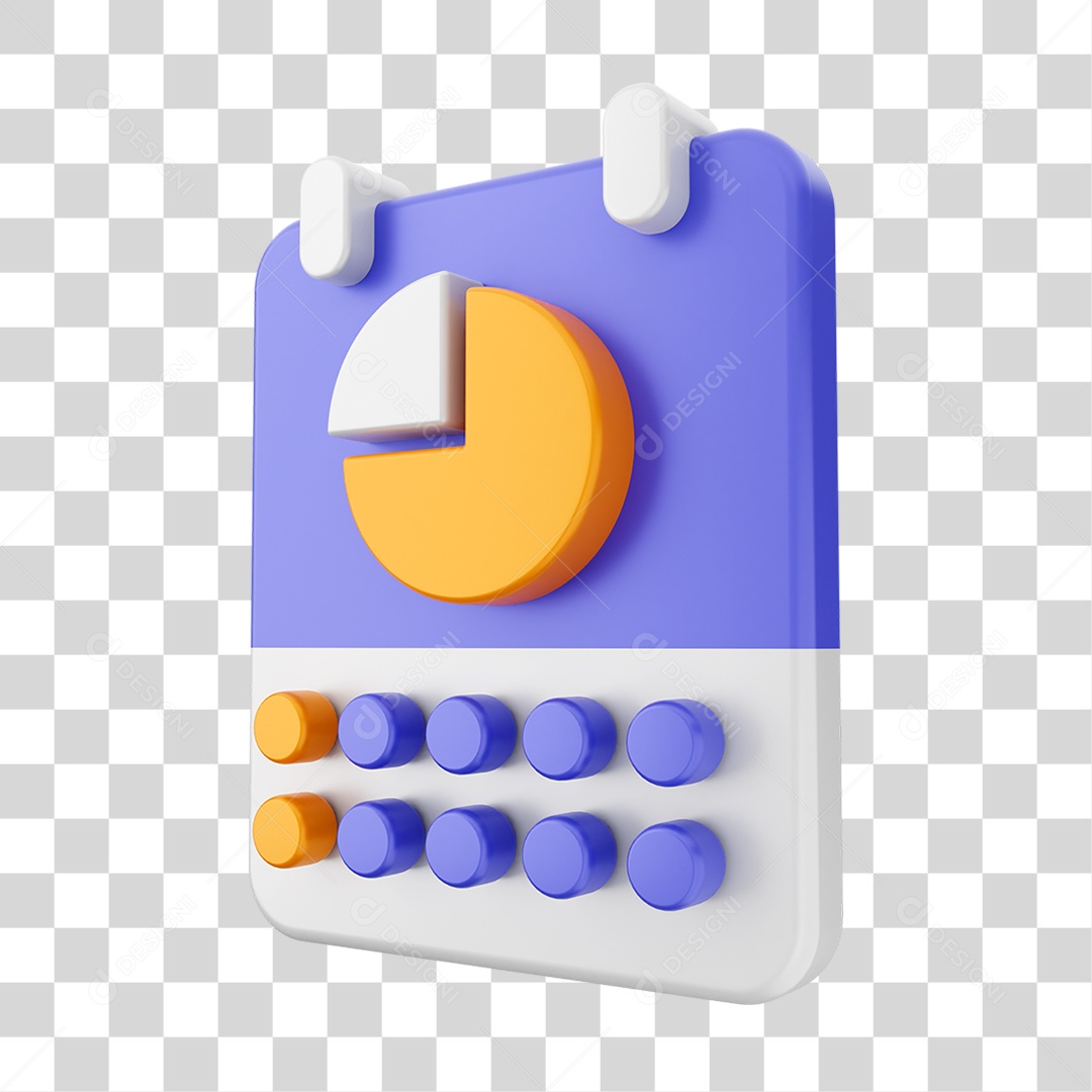 Elemento 3D Ícone Calendário PNG Transparente