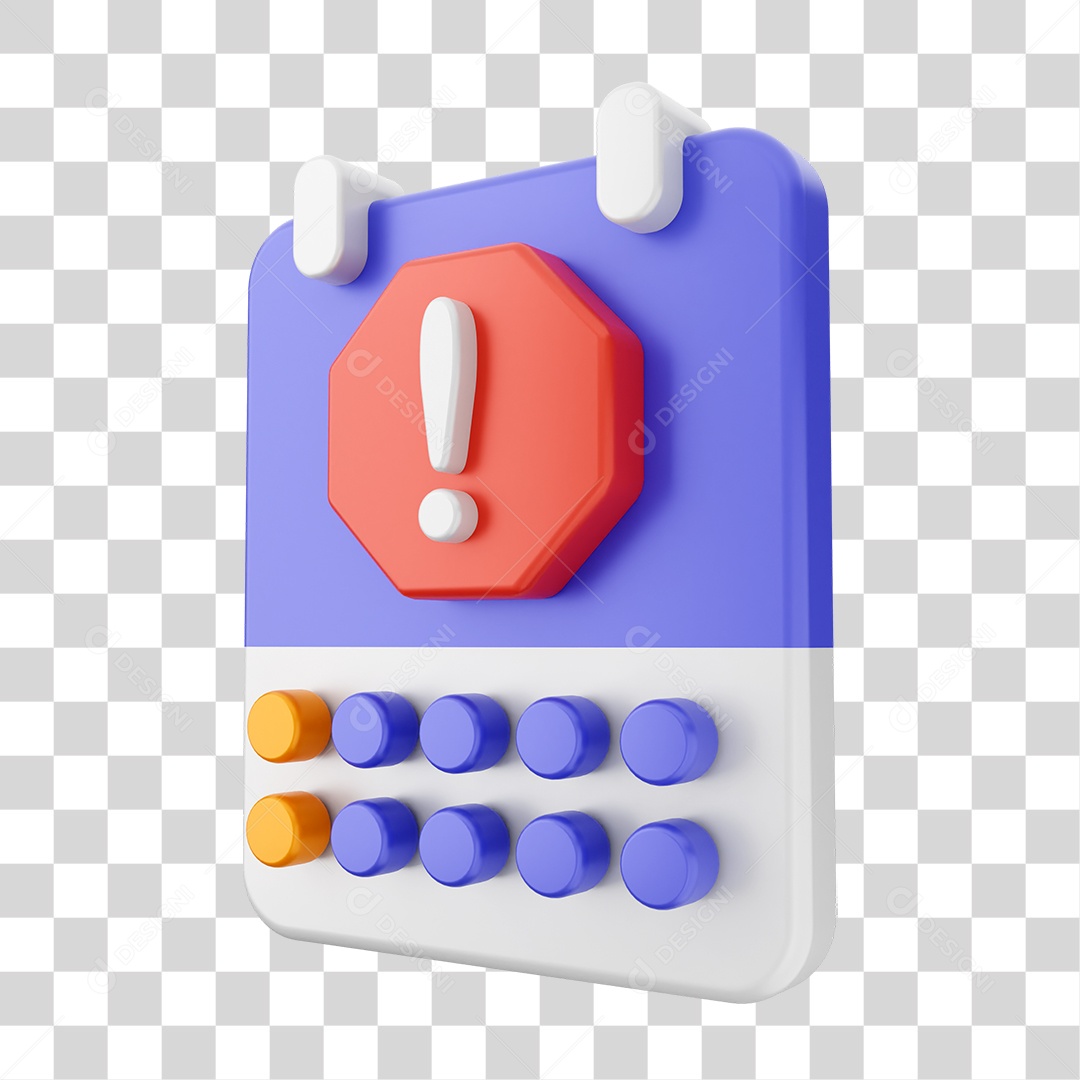 Elemento 3D Ícone Calendário PNG Transparente