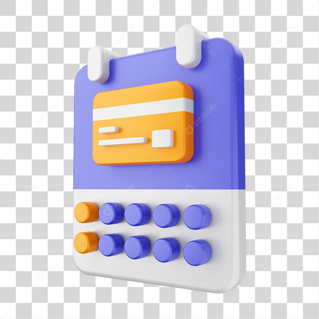 Elemento 3D Ícone Calendário PNG Transparente