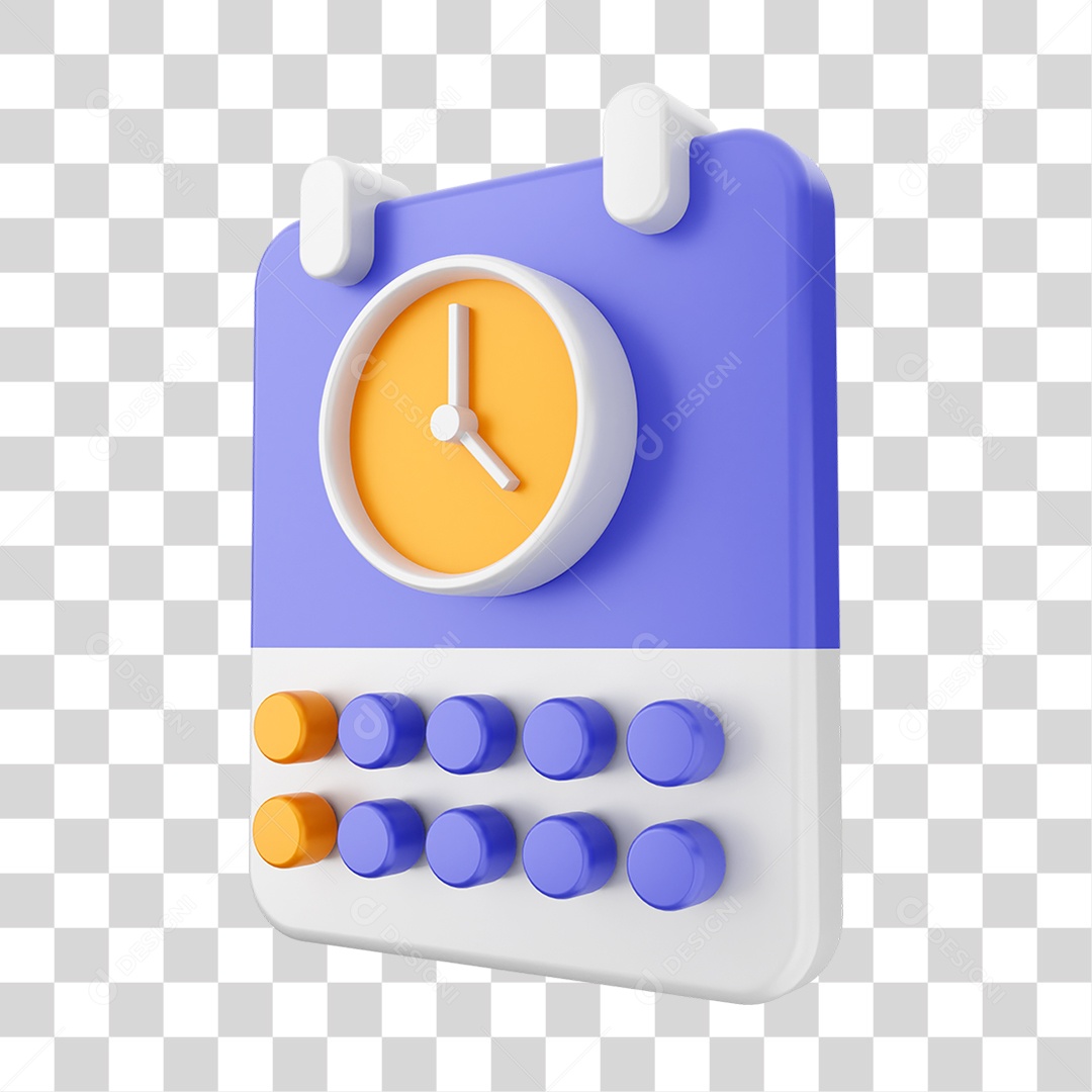 Elemento 3D Ícone Calendário PNG Transparente
